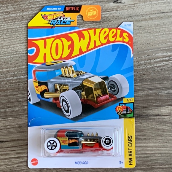 Hot Wheels Car MOD Rod Hotwheels Lets Race Mattel HW Art Cars Netflix Hotrod 🆕 - Picture 1 of 4
